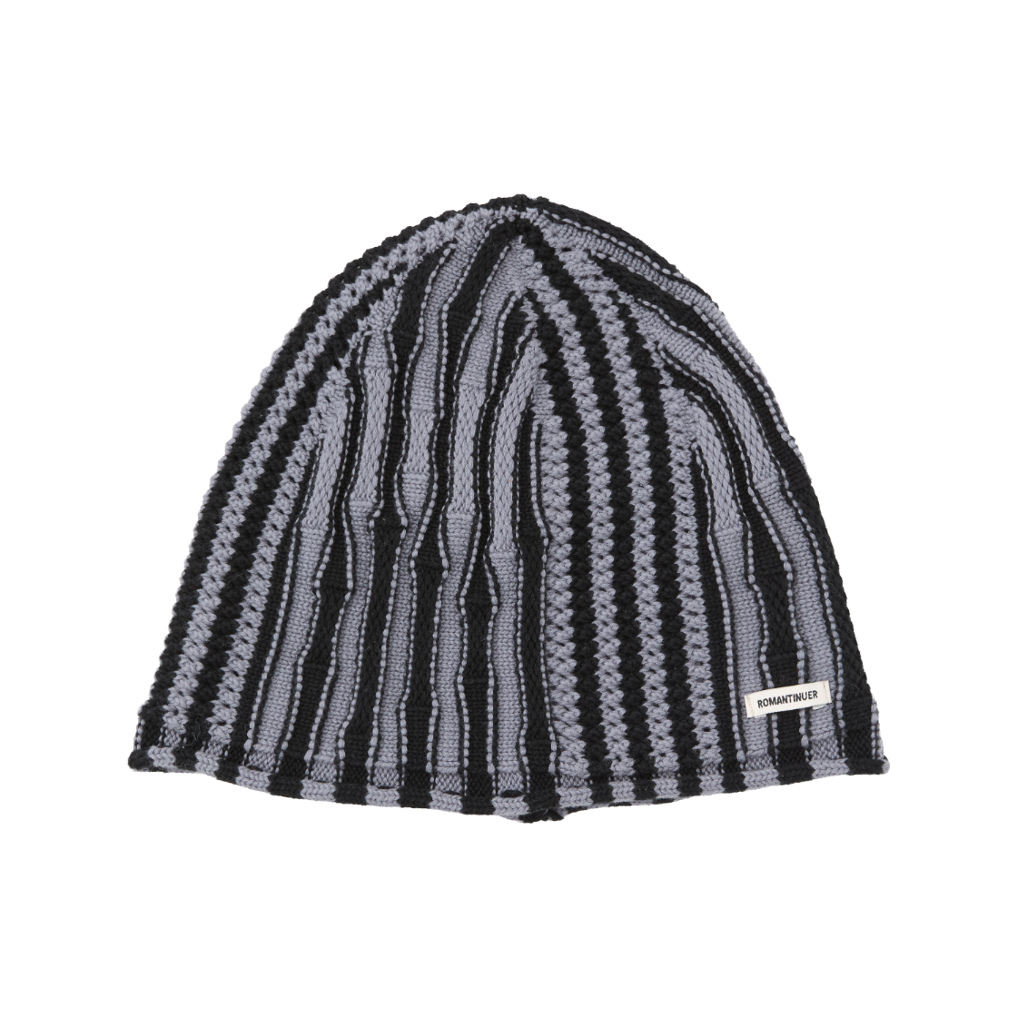 R25W001TTBK ROMANTINUER Two-Tone Stripe Beanie - Black