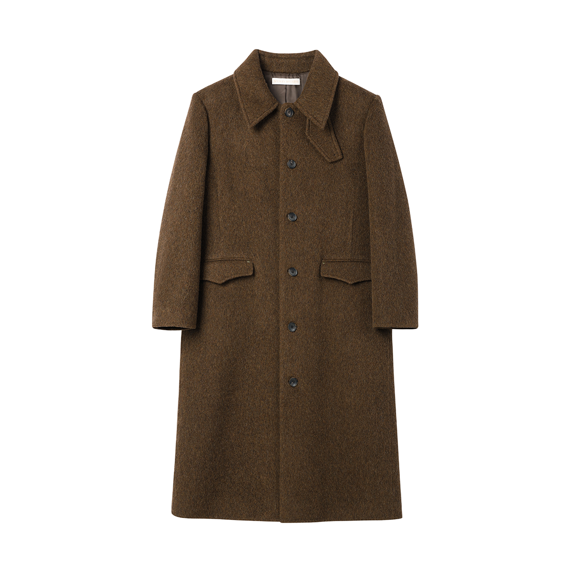 WH5B2C1030BRN WESLEY HYUSTON Monterra Handmade Wool Balmacaan Coat Brown