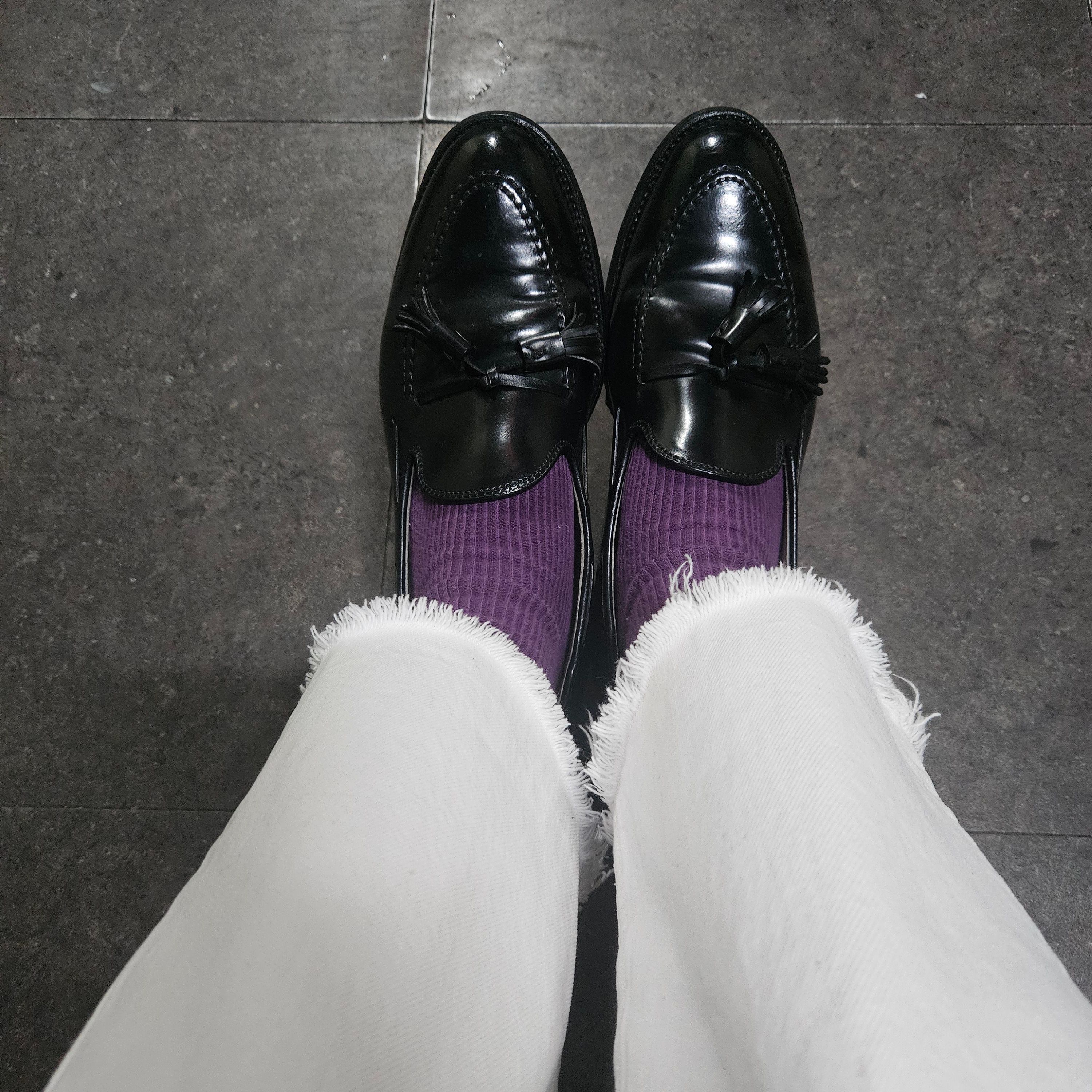 Alden 664 Shell Cordovan Tassel Loafers Black - D 착용 스타일