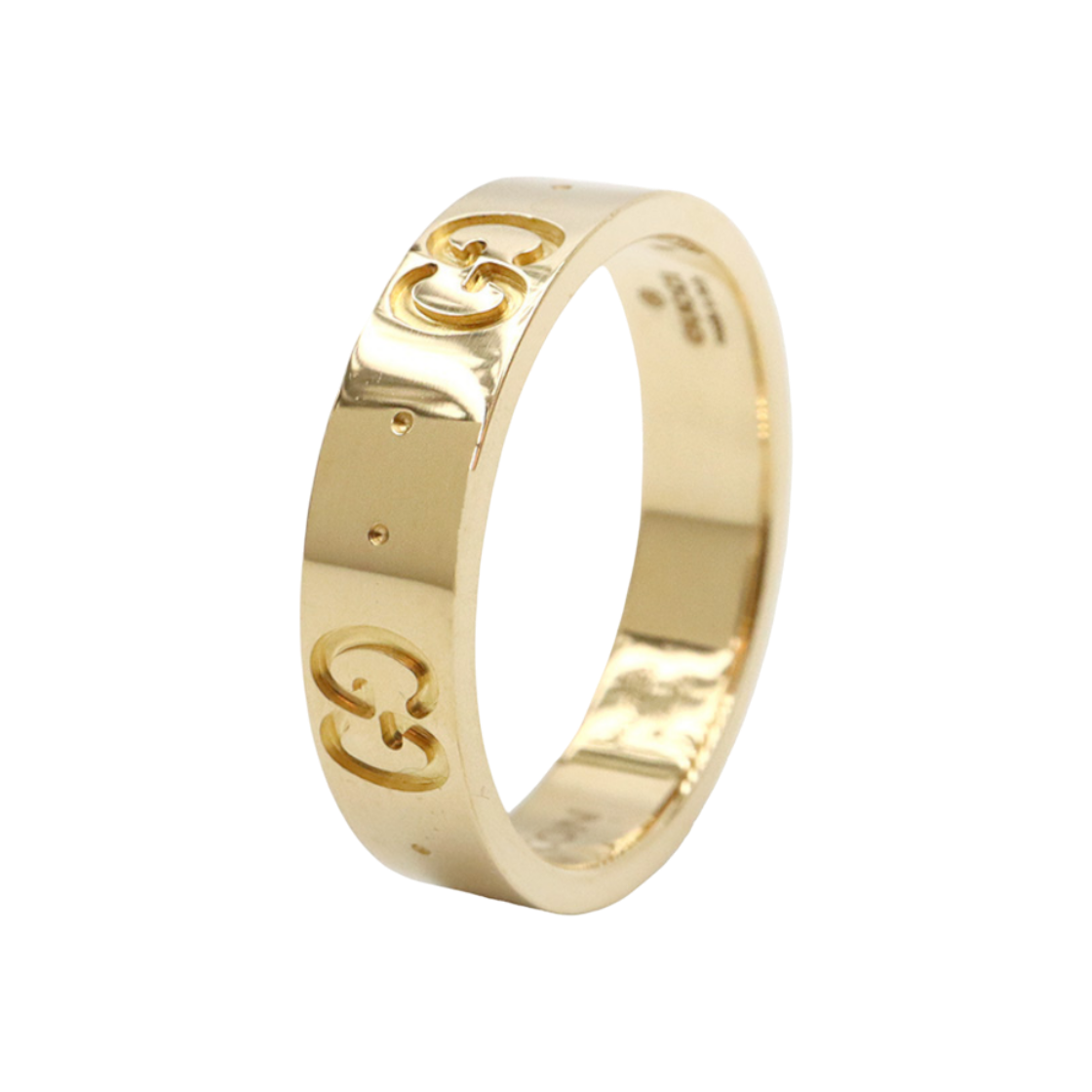 ITKF9MVD5VK2 Gucci 18K Yellow Gold 4MM Skinny Icon Ring Size 7