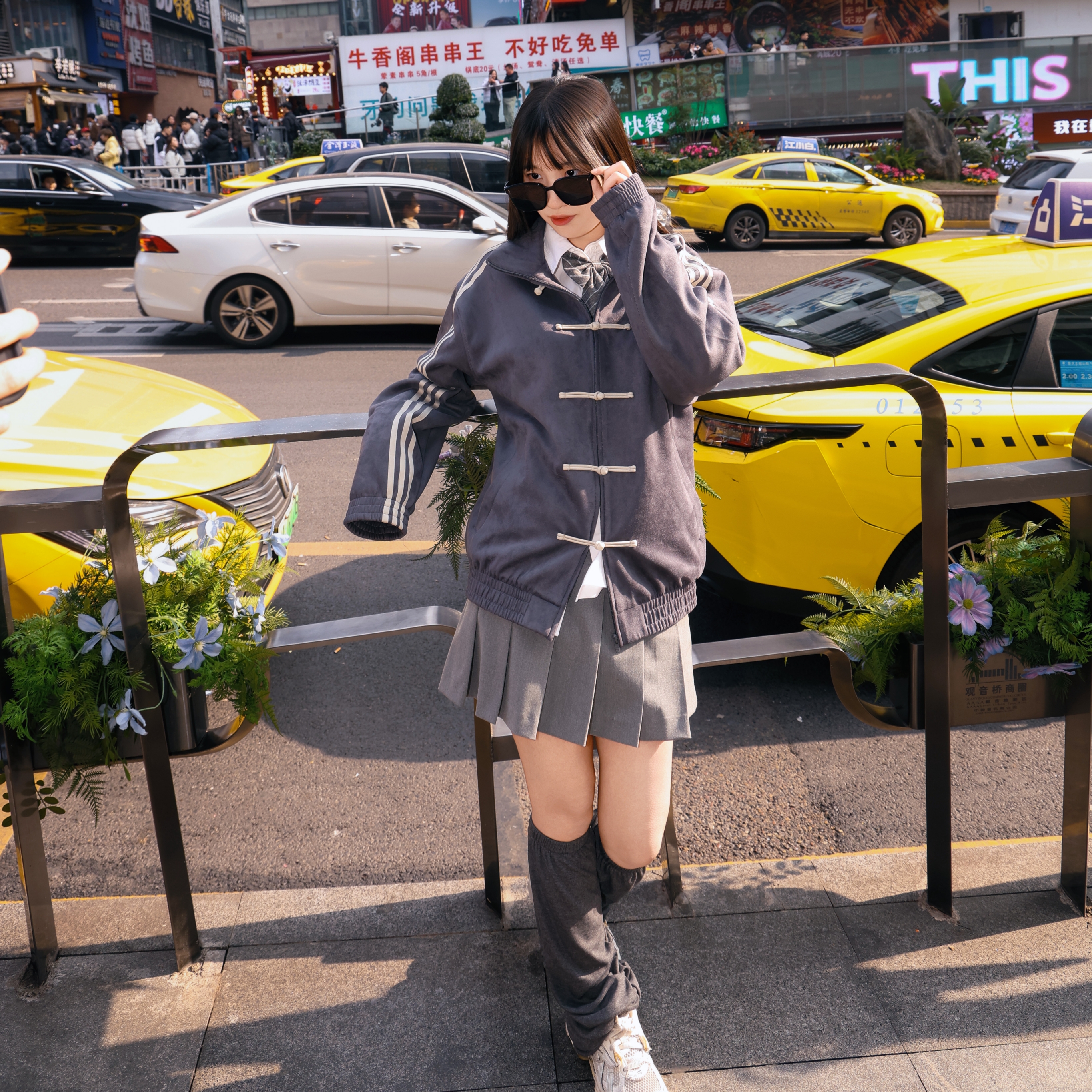 Adidas Chinese Style Jacket Neutral Navy Blue - US Sizing 착용 스타일