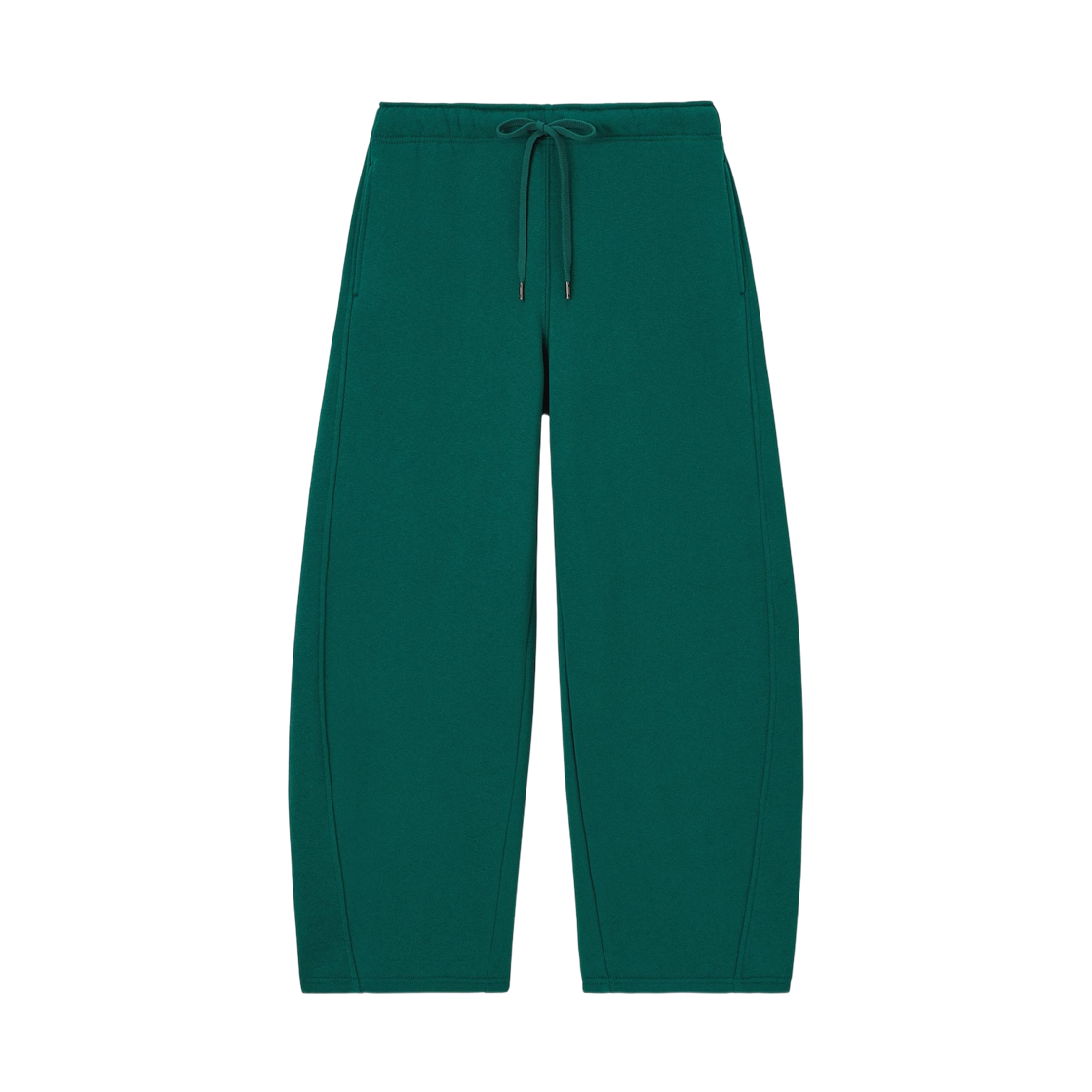 (W) GU 헤비 웨이트 스웨트 베럴 레그 팬츠 다크 그린((W) GU Heavy Weight Sweat Barrel Leg Pants Dark Green) - 1