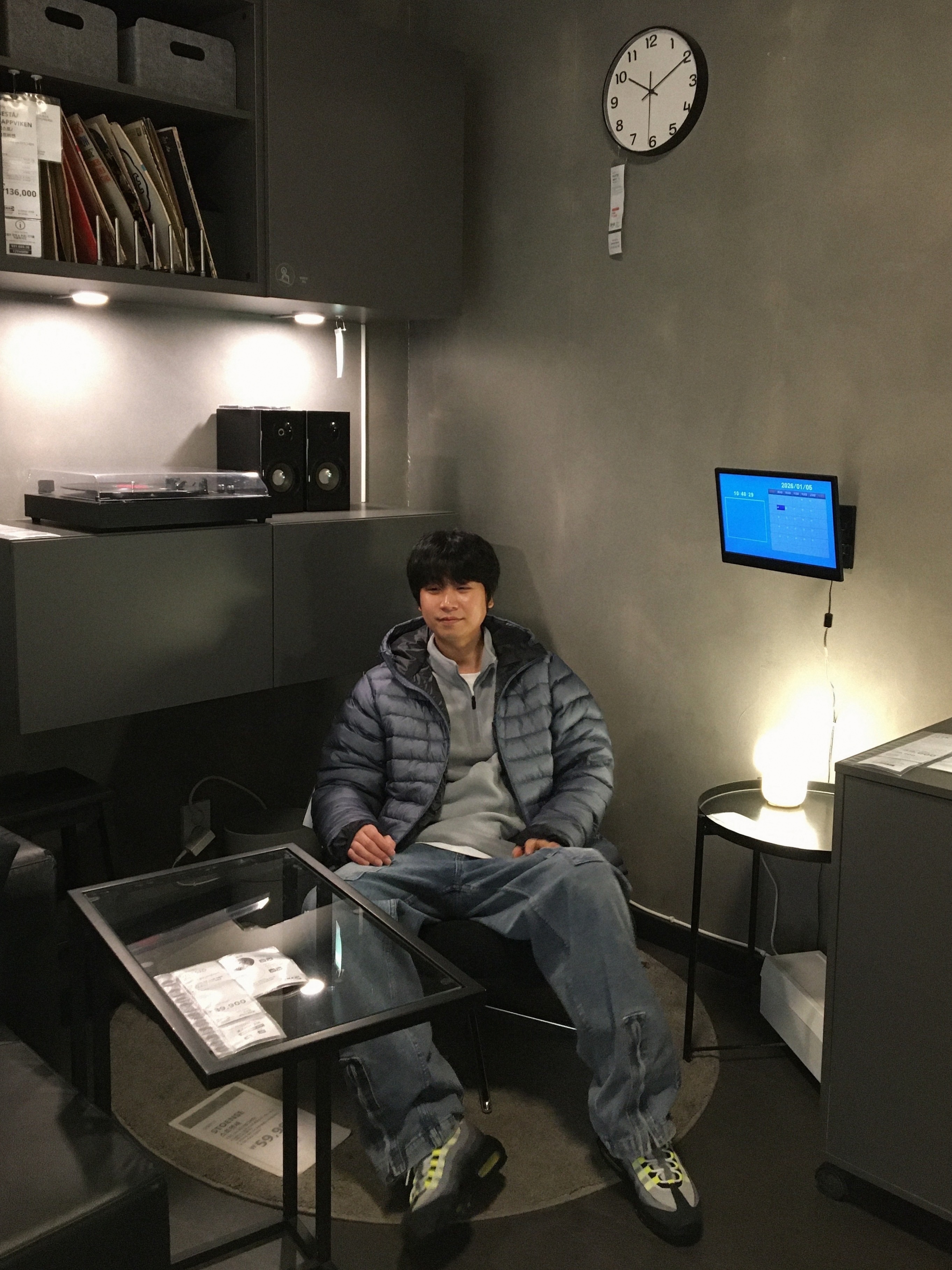 Nike Trail Polartec Quarter Zip Fleece Running Top Cave Stone, Thevinylhouse Flight Denim Pants Blue 착용 스타일 - 9