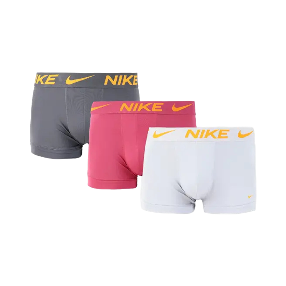 KE1156-EWS Nike Everyday Dri-Fit Cotton Stretch Trunks Grey Pink (3 Pack)