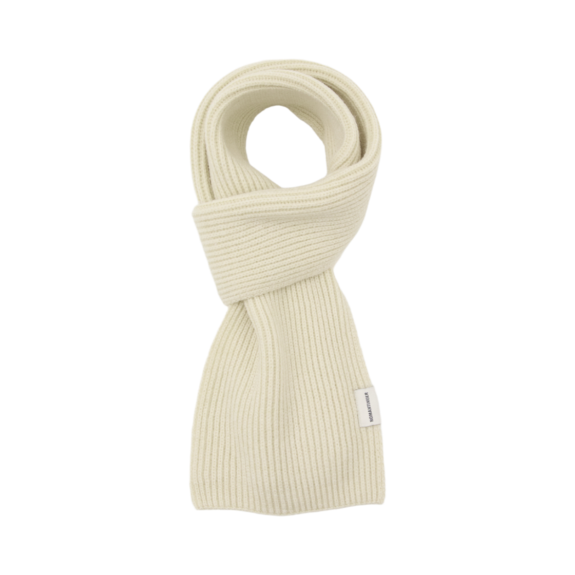 로맨티누어 베이직 립 니트 머플러 - 아이보리(ROMANTINUER Basic Rib Knit Muffler - Ivory) - 1