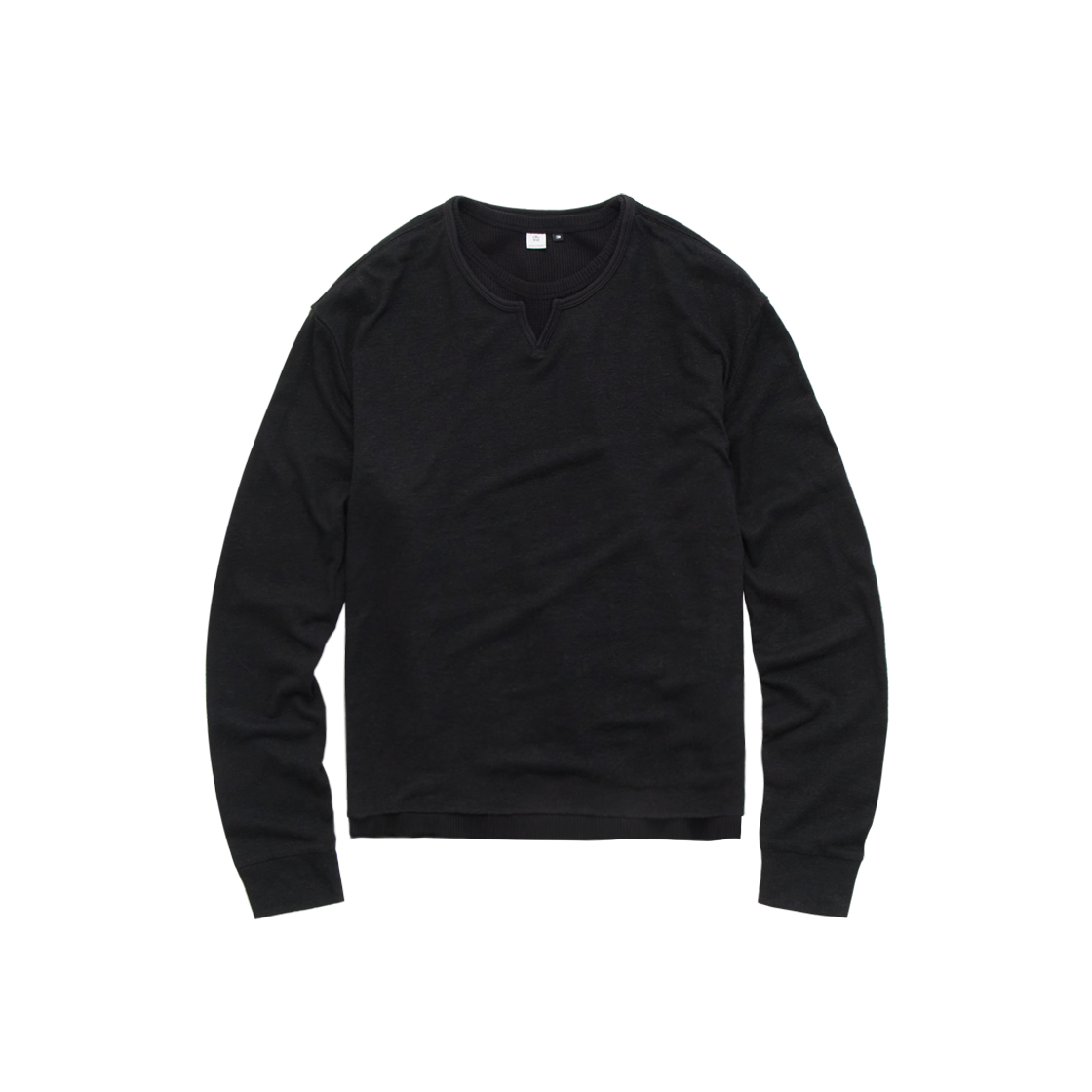 폴리테루 루트 넥 크롭 롱 슬리브 블랙(Polyteru Root Neck Cropped Long Sleeves Black)