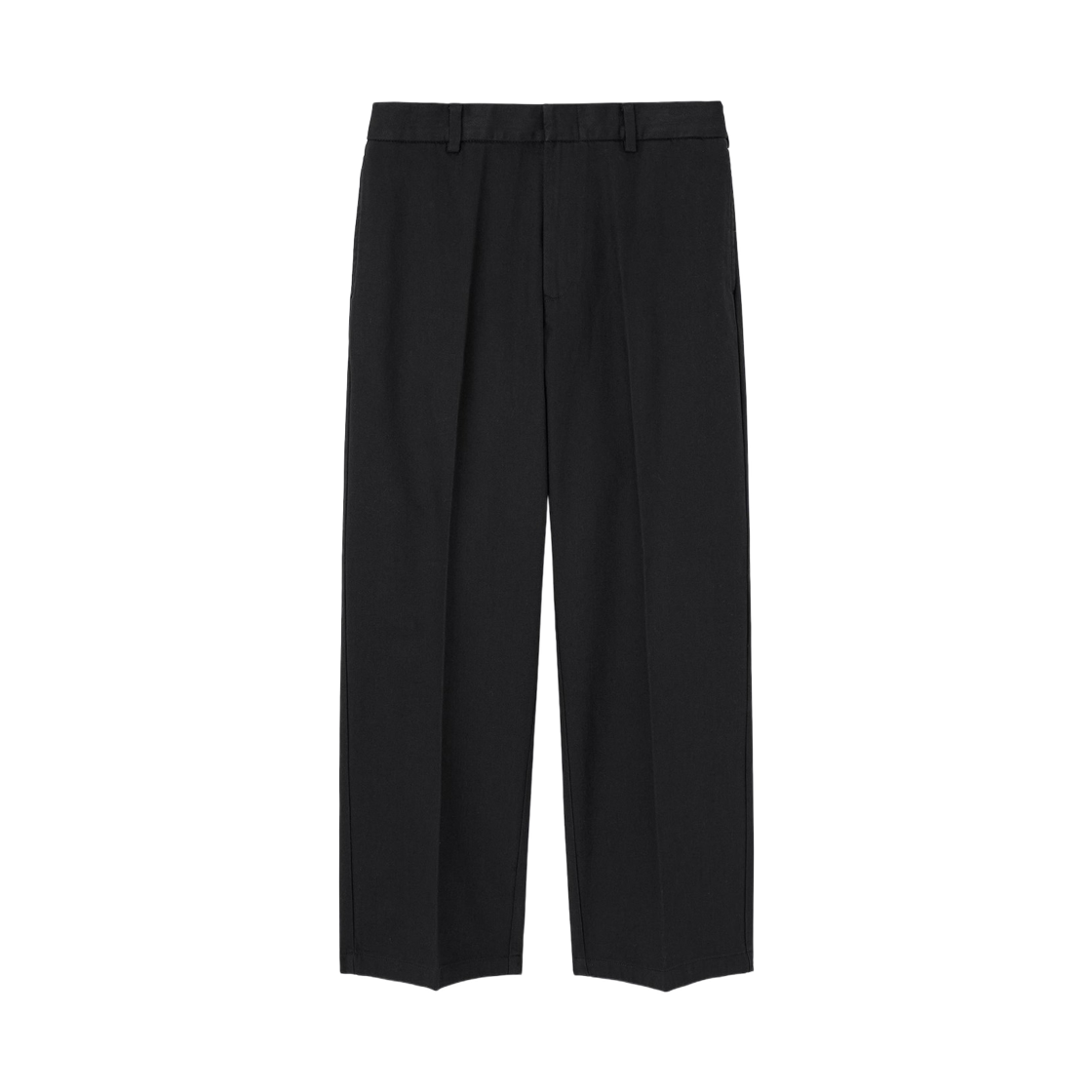 GU 트윌 와이드 스트레이트 팬츠 블랙(GU Twill Wide Straight Pants Black) - 1