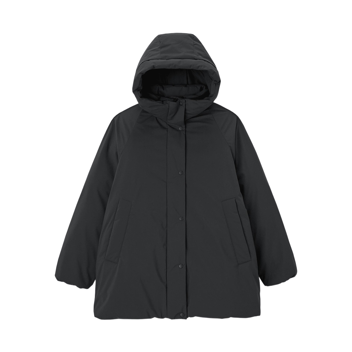 357678-09 (W) GU Warm Padded Stitchless Coat Black