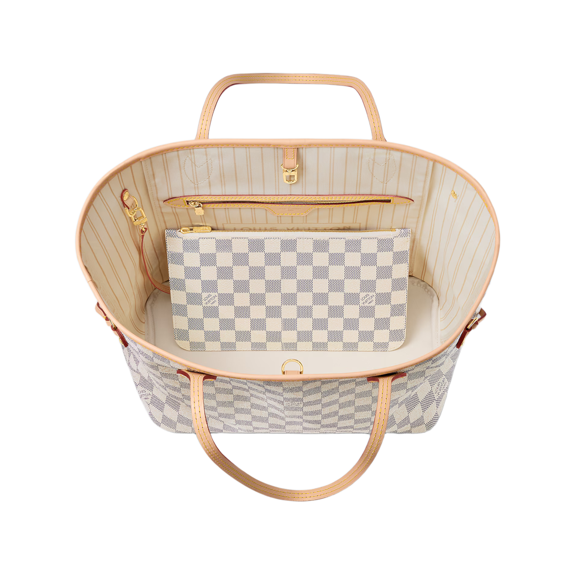 루이비통 네버풀 MM 다미에 아주르 캔버스 로즈 베이지(Louis Vuitton Neverfull MM Damier Azur Canvas Rose Beige) - 3