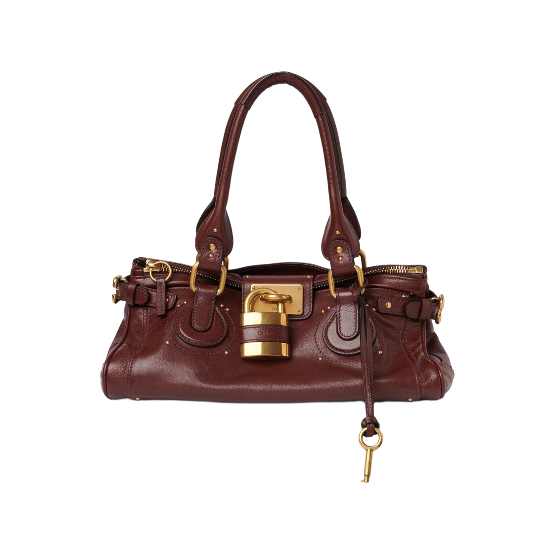 CH25WS802P7527M Chloe Grained Leather Paddington Bag Crafty Brown