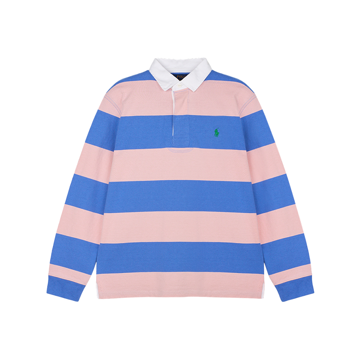 폴로 랄프 로렌 클래식 핏 스트라이프 저지 럭비 셔츠 핑크 - 25FW