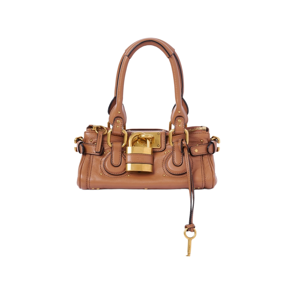CH26SS805P75209 Chloe Small Paddington Bag in Grained Leather Mustang Brown