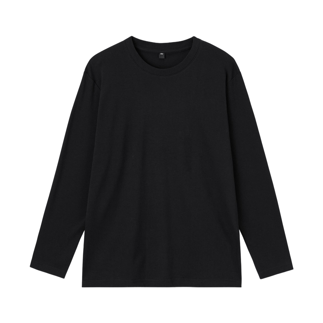 357492-09 GU Soft Cotton Crewneck T-Shirt Black