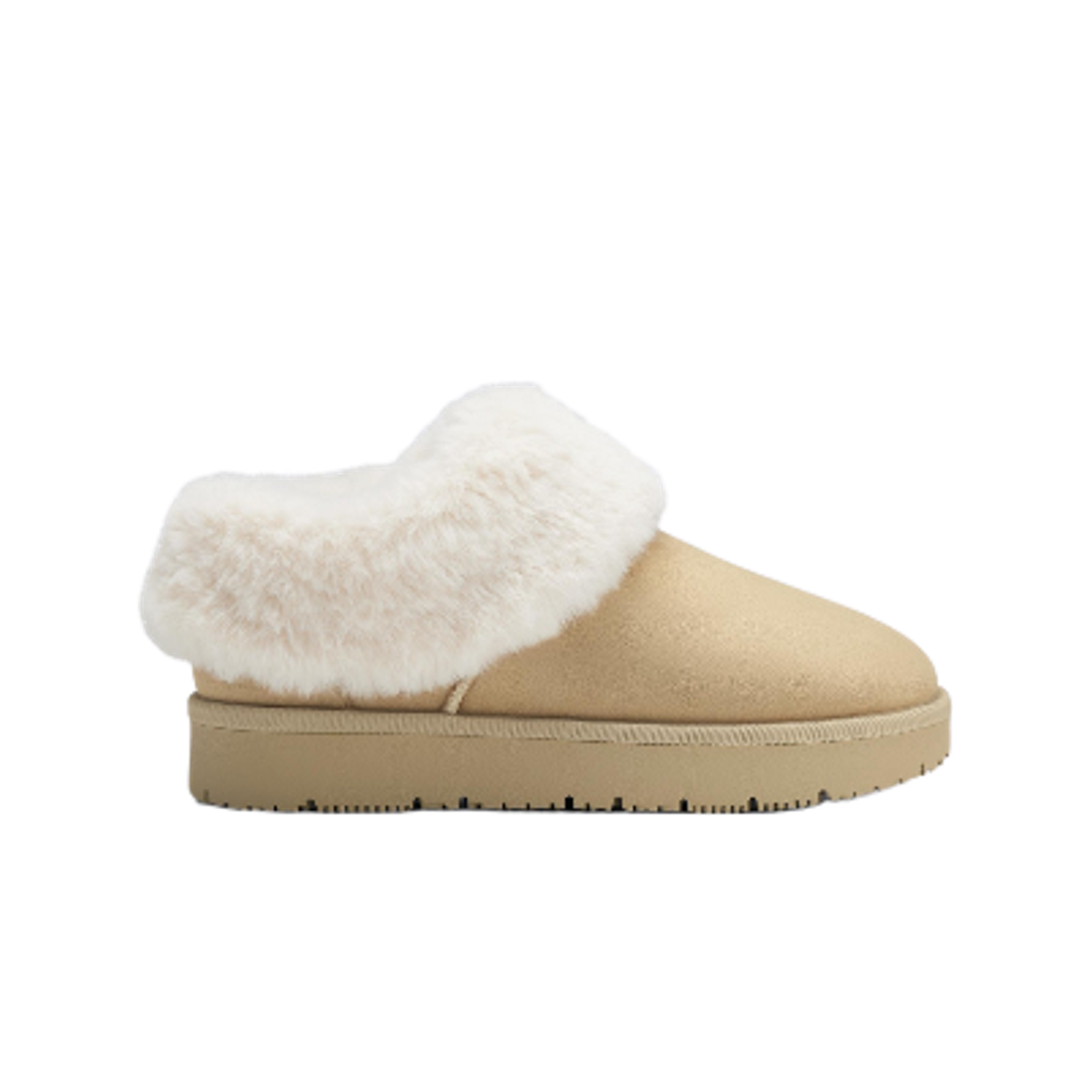 357929-32 (W) GU Fake Mouton Slippers Beige