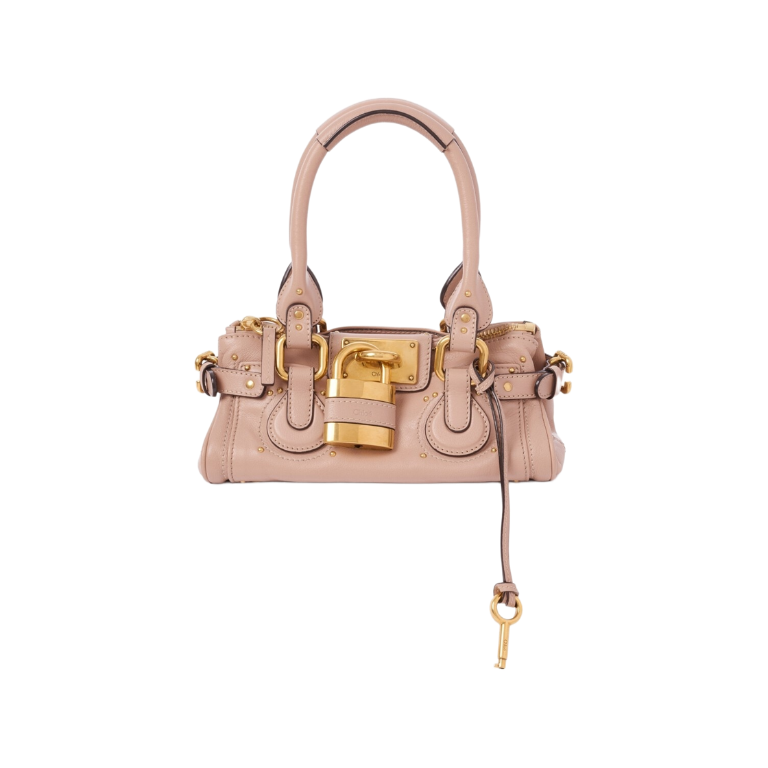 CH26SS805P756I4 Chloe Small Paddington Bag in Grained Leather Earthy Pink