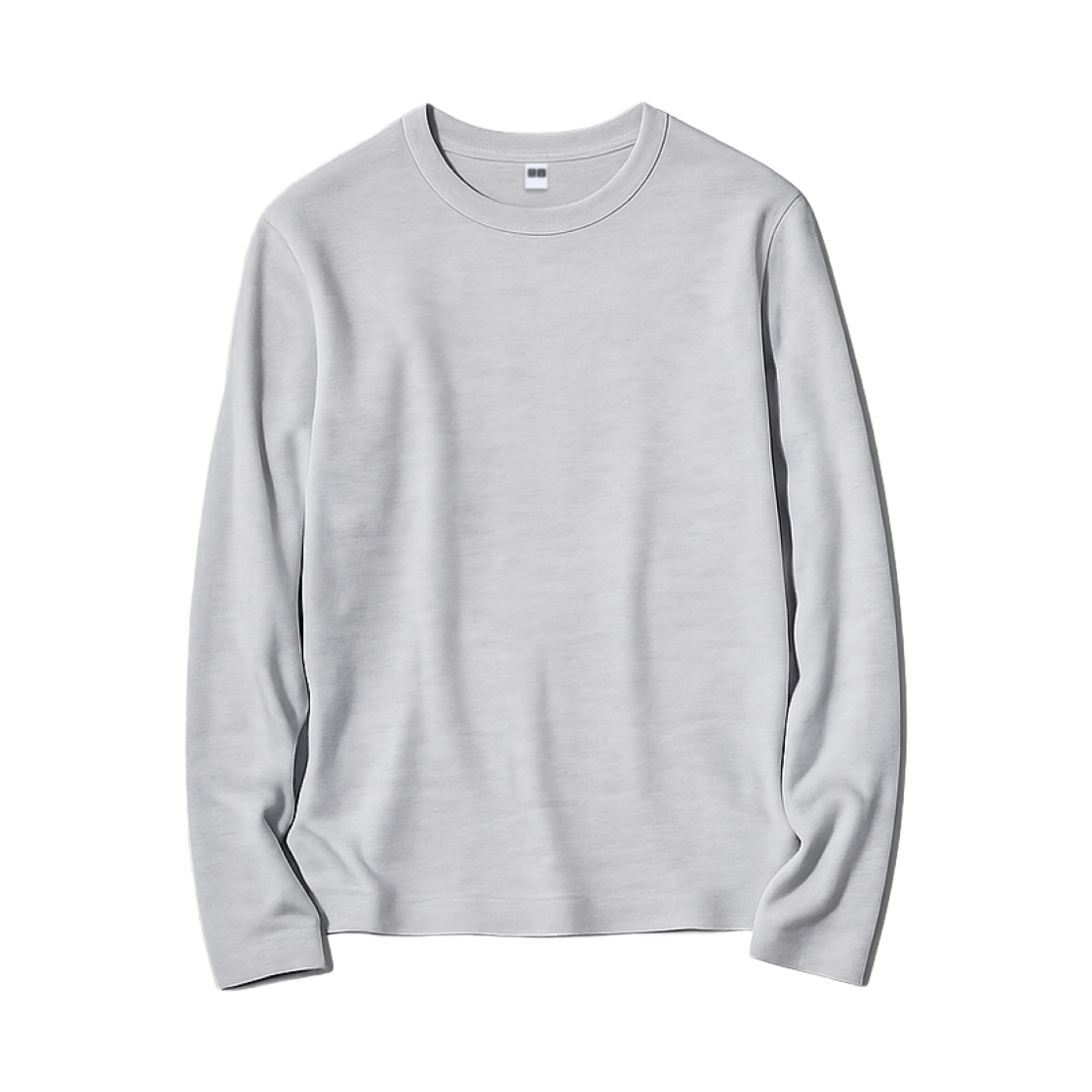 483468/487553-02 / 479590-02 / 474400-02 (W) Uniqlo Soft Ribbed Crewneck Long Sleeve T-Shirt Light Gray