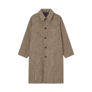 GU Cozy Melton Balmacaan Coat Brown