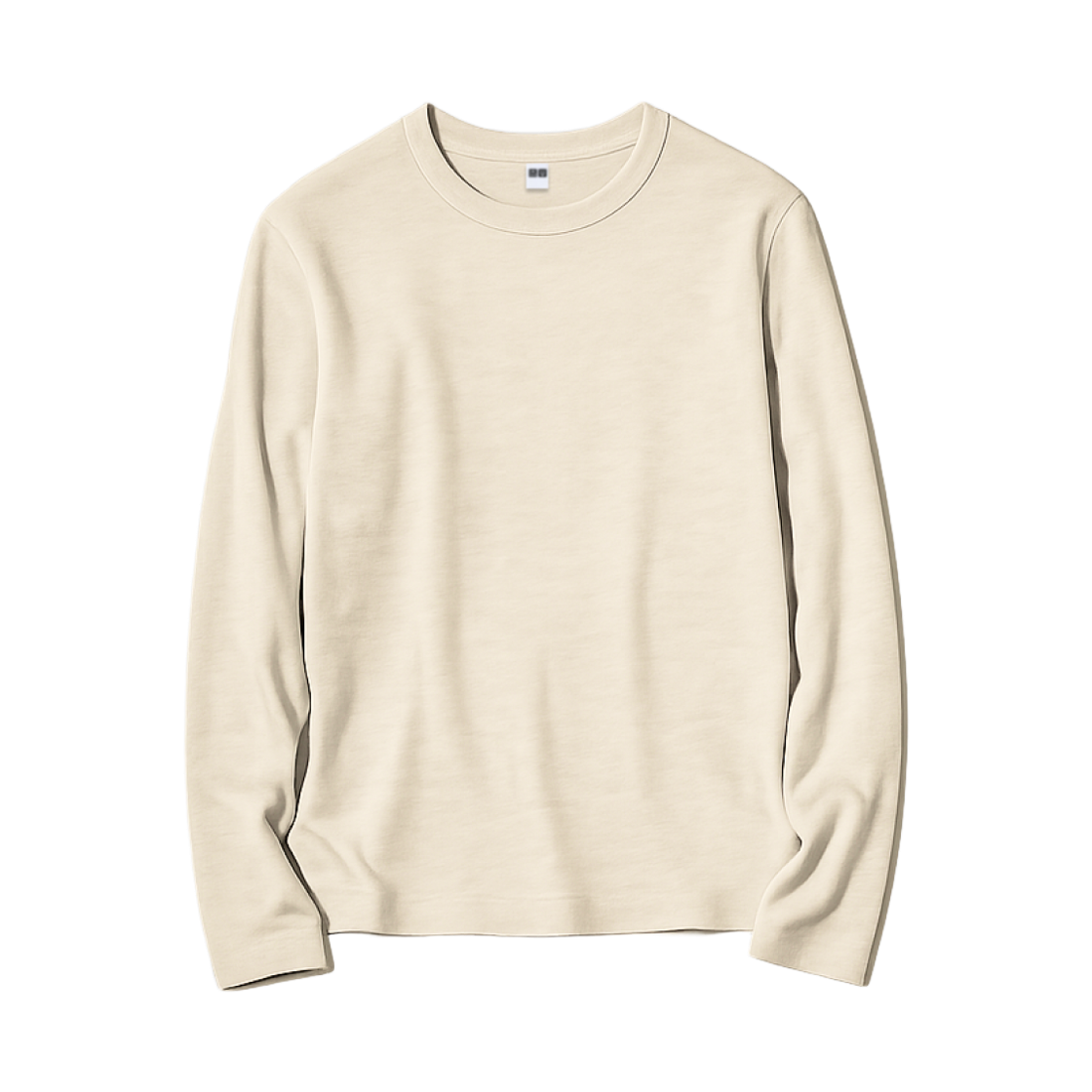 483468-40 / 487553-40 / 479590-40 / 474400-40 (W) Uniqlo Soft Ribbed Crewneck Long Sleeve T-Shirt Cream - JP