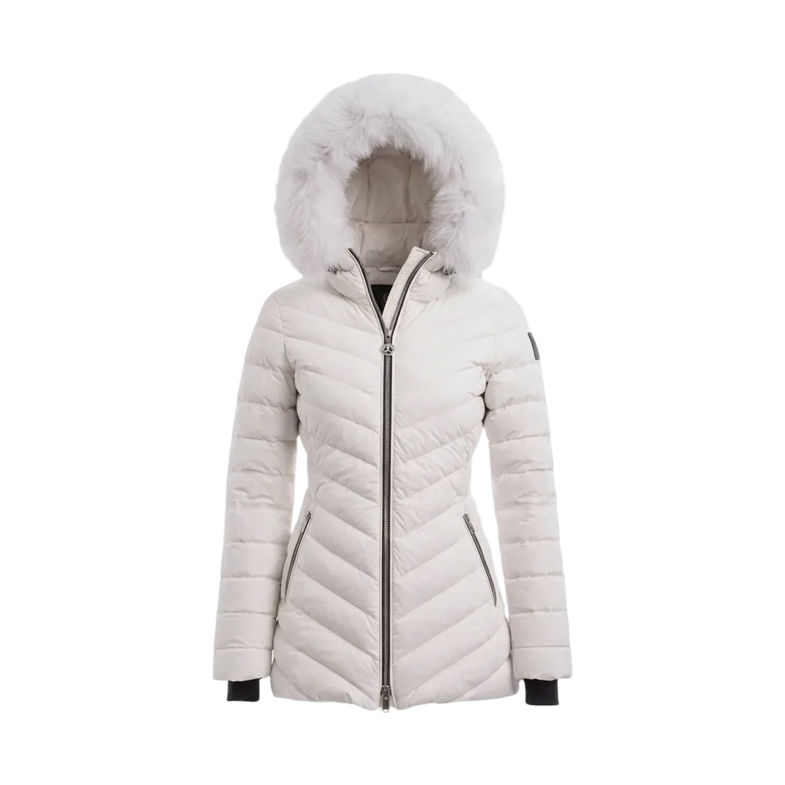 M32LJ197874 (W) Moose Knuckles Logo Patch Padding Natural Milky Way