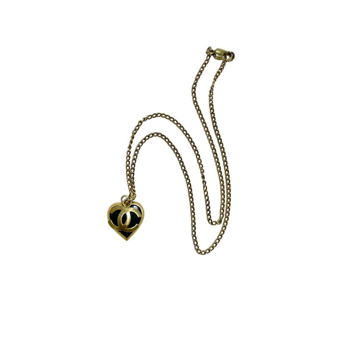 샤넬 빈티지 하트 양면 더블 펜던트 목걸이(Chanel Vintage Double-Sided Heart Pendant Necklace)