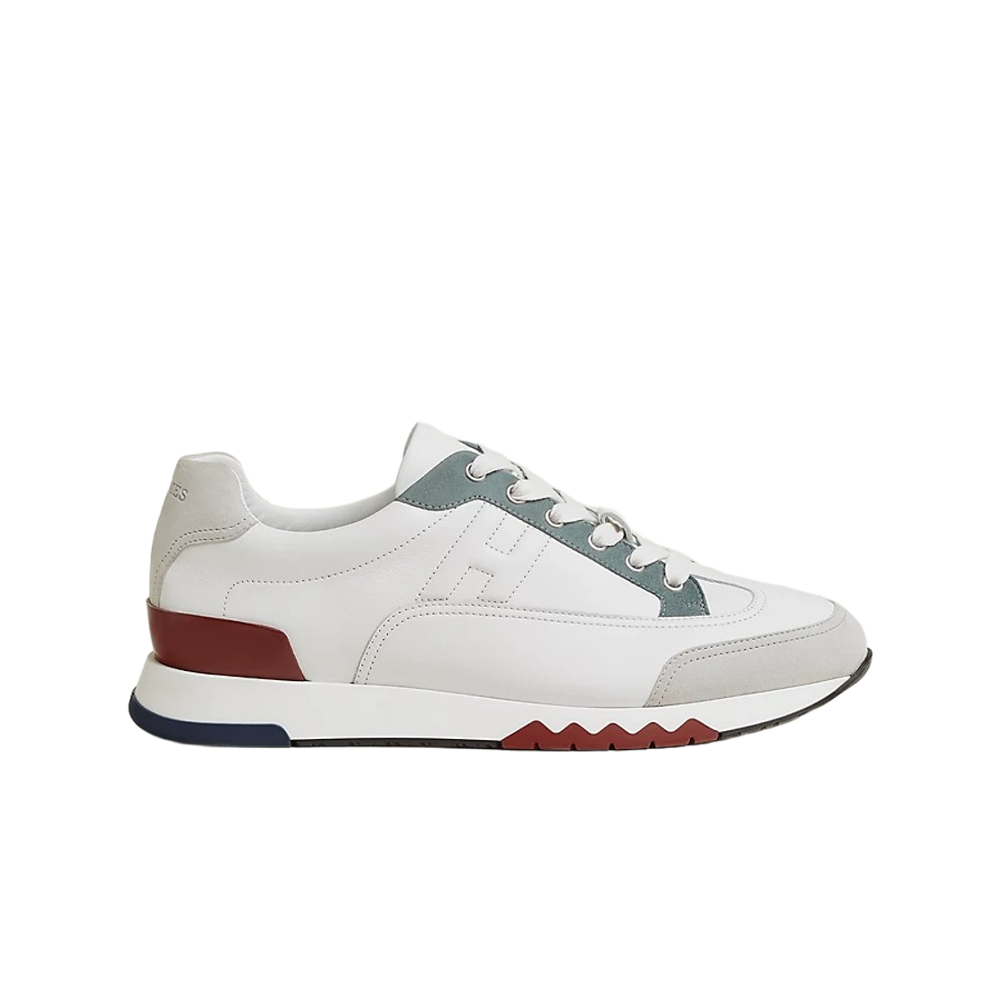 H222864ZH90 Hermes Trail Sneakers Calfskin & Multicolore Blanc