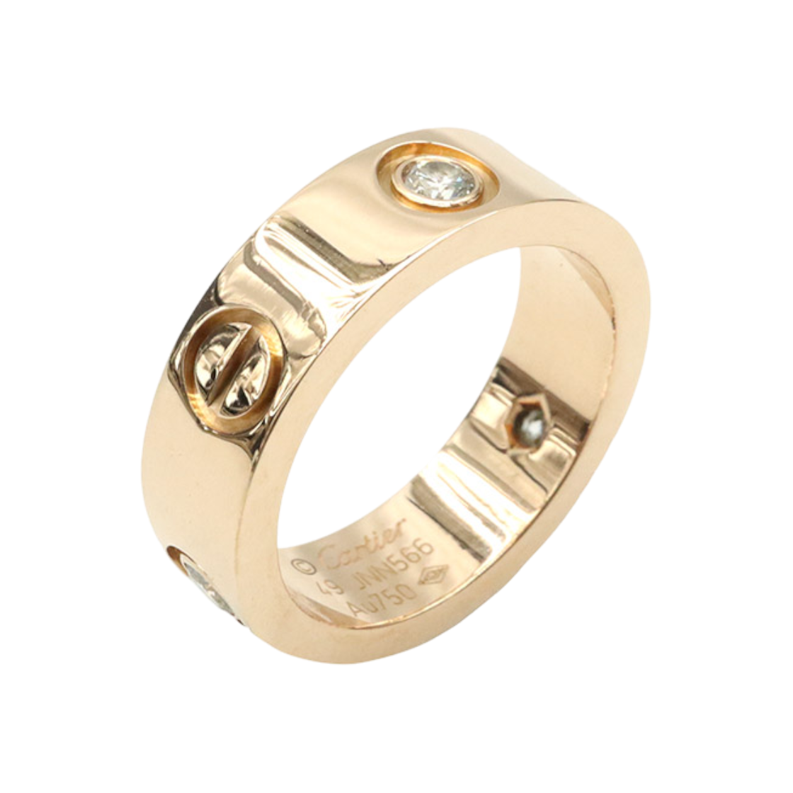 ITO779OBGH54 Cartier CRB4087500 18K Pink Gold 3P Diamond Love Ring Classic Wedding Band Size 49