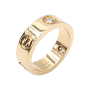 Cartier CRB4087500 18K Pink Gold 3P Diamond Love Ring Classic Wedding Band Size 49