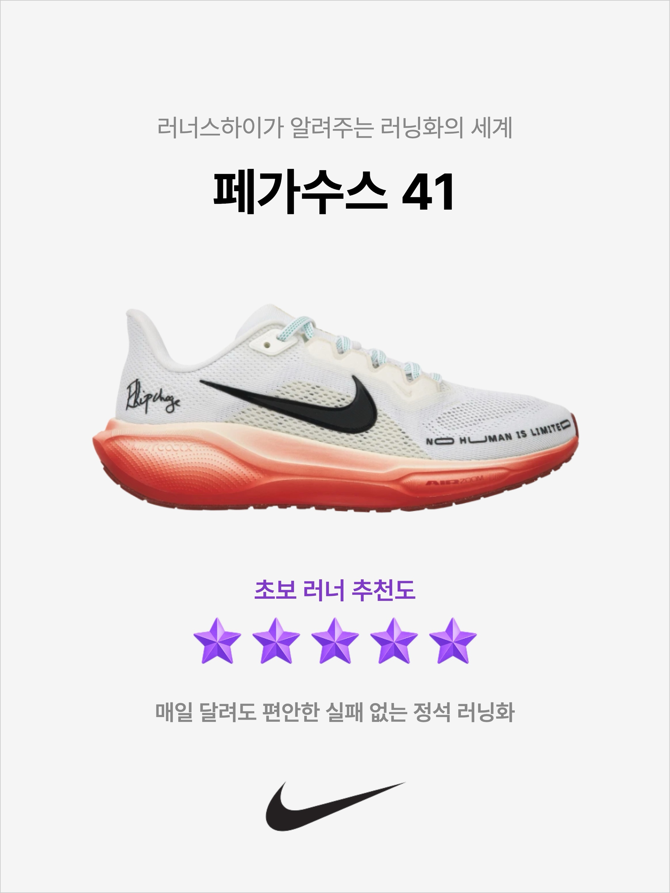 Nike Pegasus 41 Eliud Kipchoge, Nike Air Zoom Pegasus 41 White Pure Platinum 착용 스타일 - 1