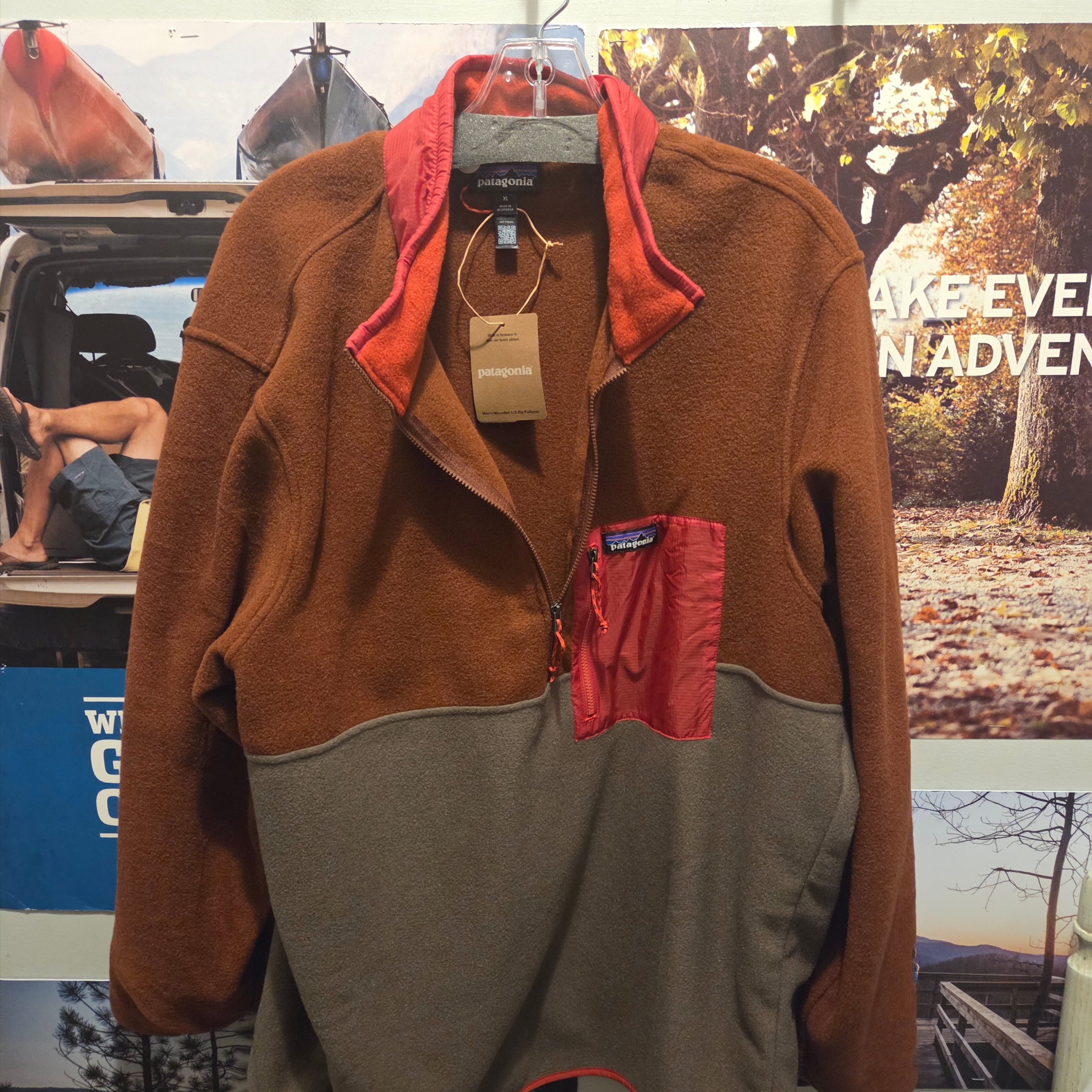 Patagonia Microdini 1/2-Zip Fleece Pullover Marlow Brown 착용 스타일