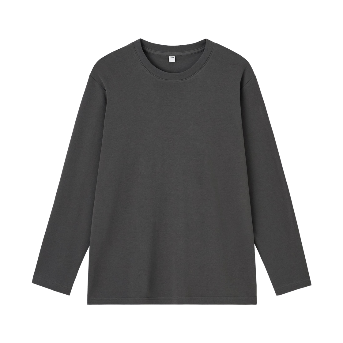 357492-08 GU Soft Cotton Crewneck T-Shirt Dark Gray
