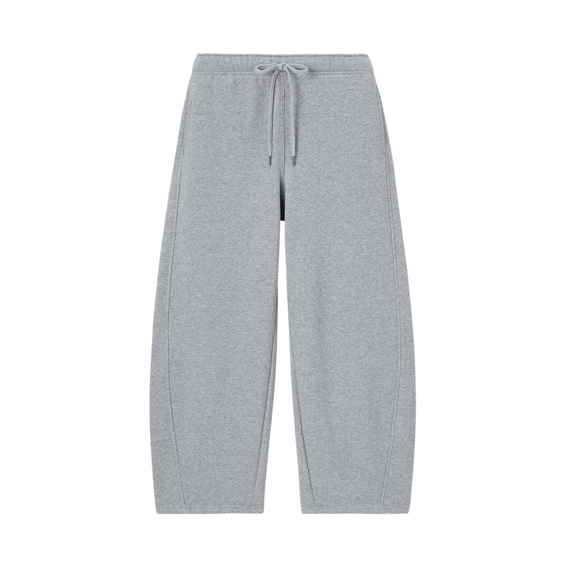 (W) GU 헤비 웨이트 스웨트 베럴 레그 팬츠 그레이((W) GU Heavy Weight Sweat Barrel Leg Pants Gray) - 1