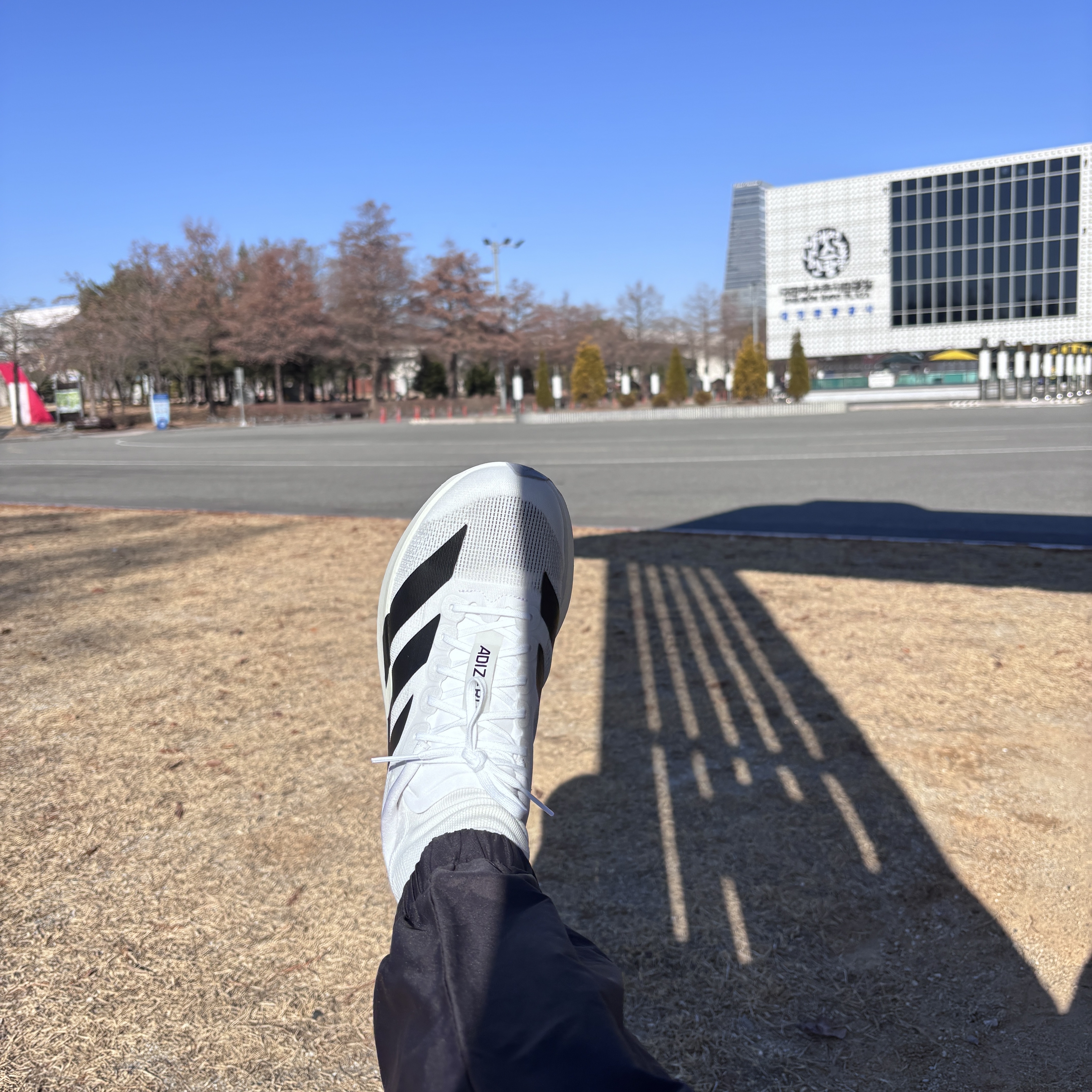 Adidas Adizero EVO SL Cloud White Core Black 착용 스타일 - 3