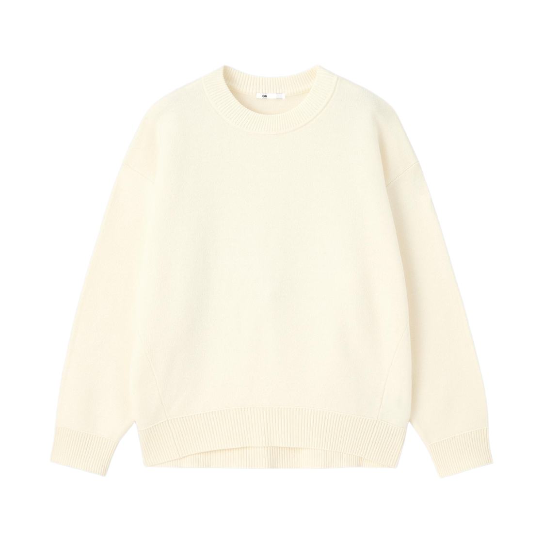 (W) GU 스웨트 룩 니트 오버사이즈 풀오버 내츄럴((W) GU Sweat Look Knit Oversized Pullover Natural) - 1