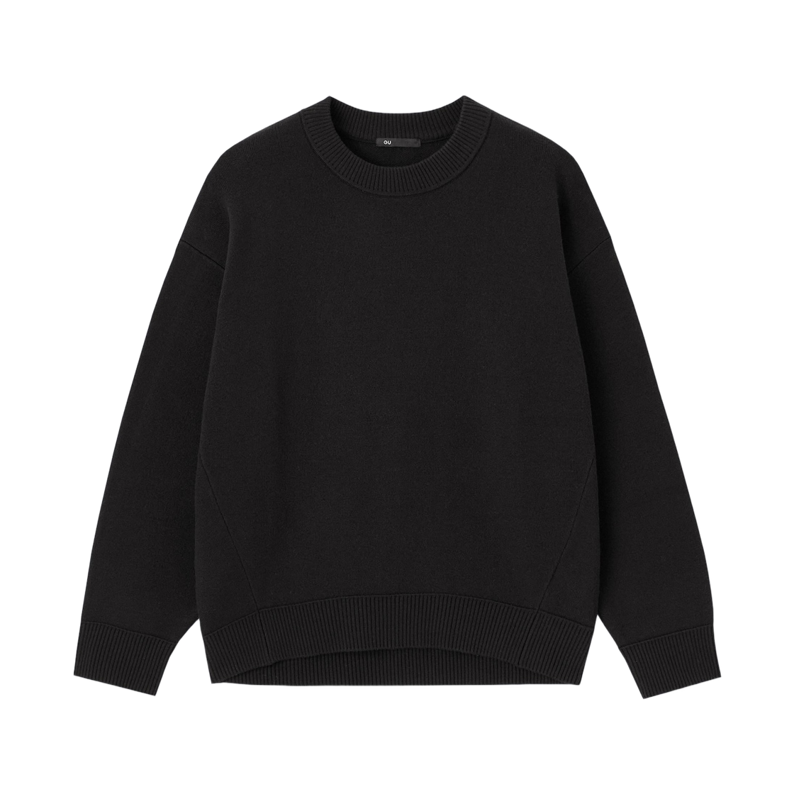 359635-09 (W) GU Sweat Look Knit Oversized Pullover Black