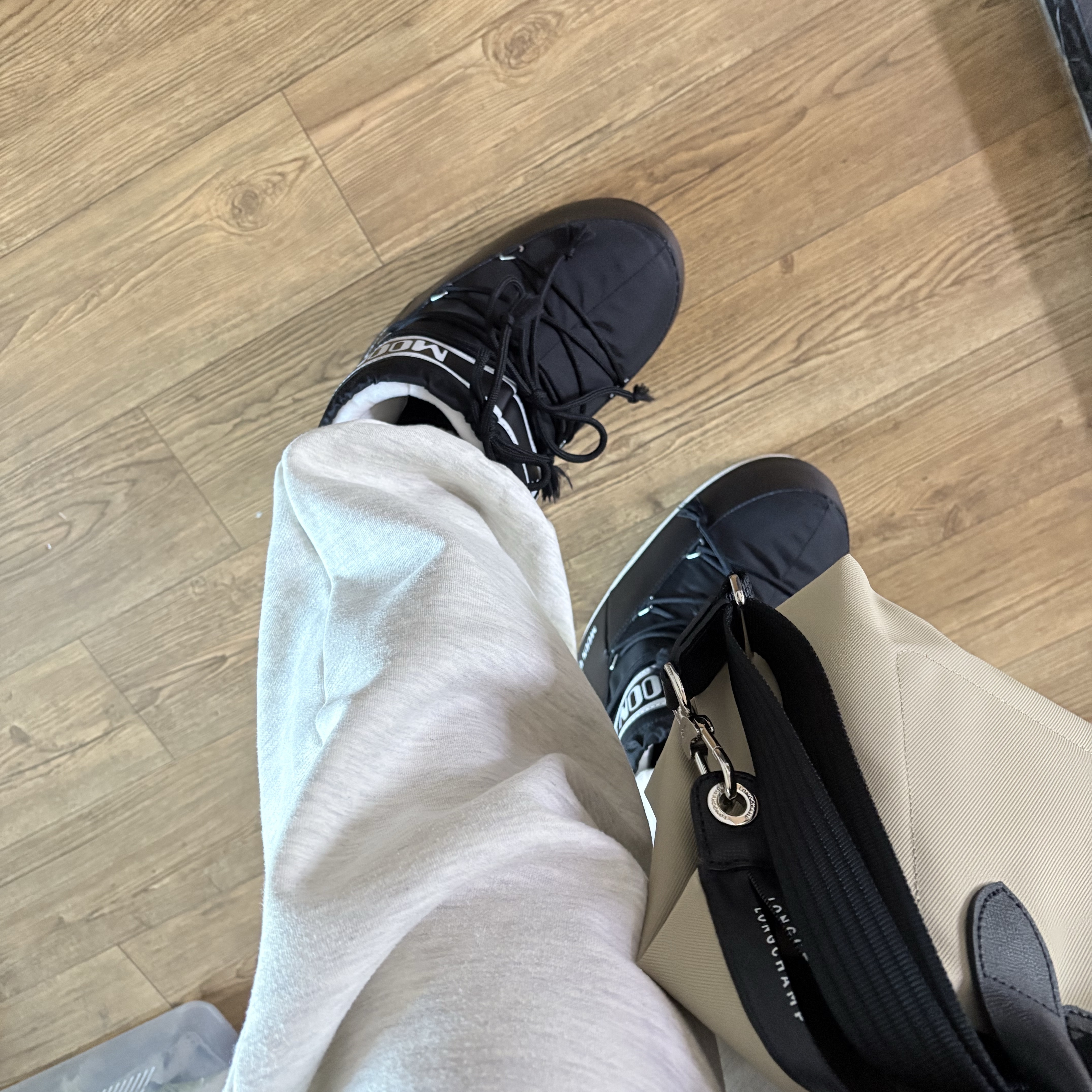 (W) Moon Boot Icon Low Nylon Boots Black 착용 스타일 - 2