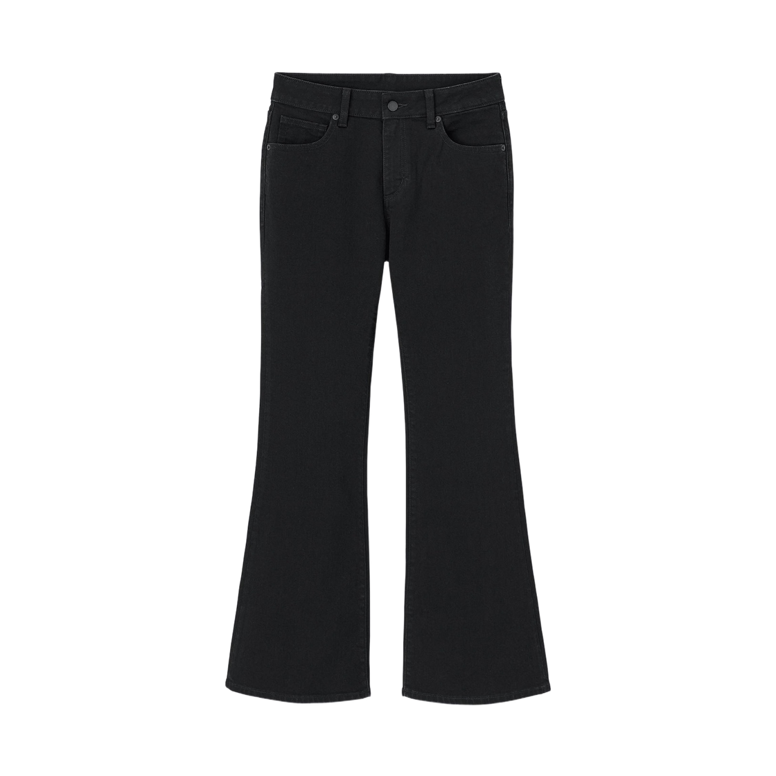 356423-09 (W) GU Slim Flared Jeans Black