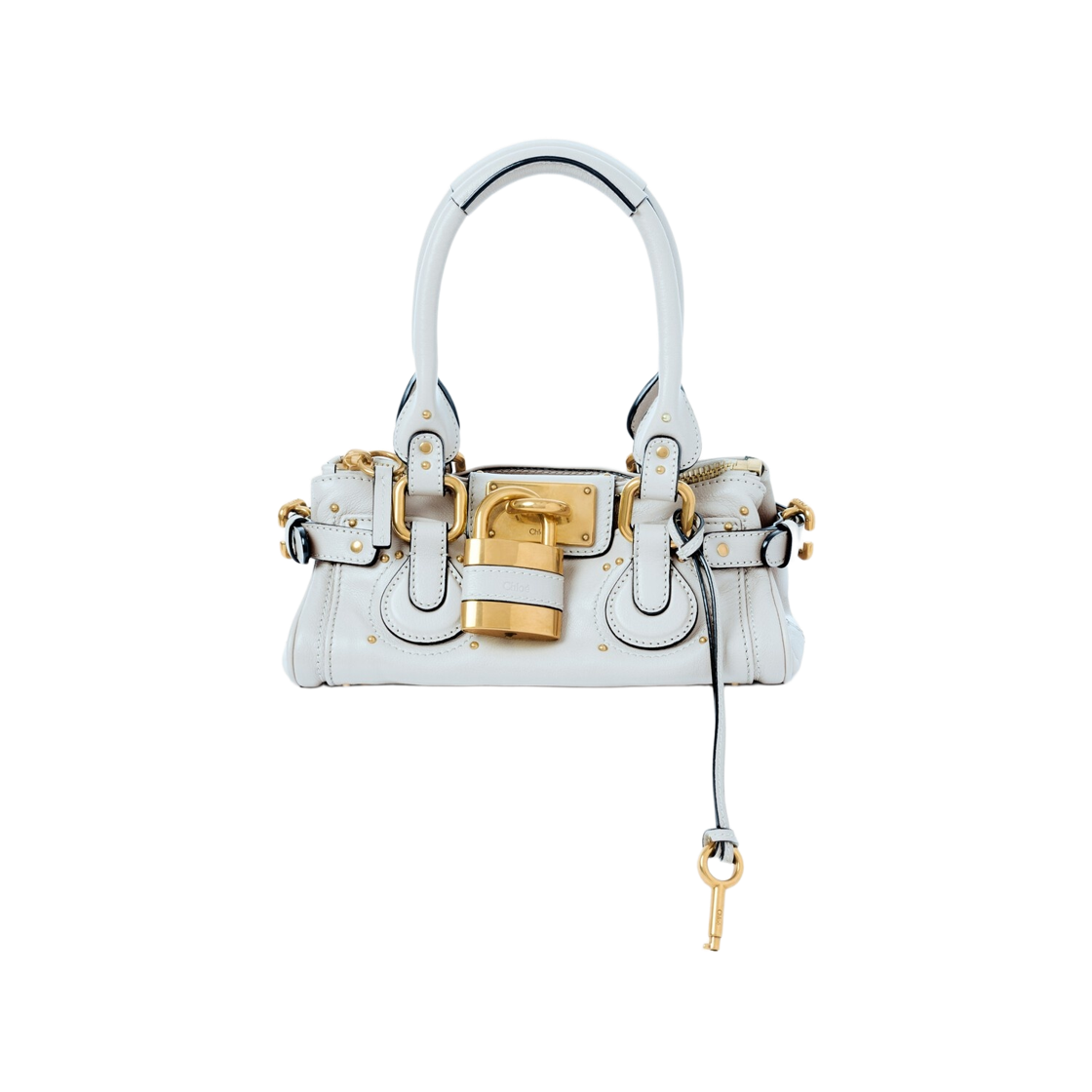 CH26SS805P75344 Chloe Small Paddington Bag in Grained Leather Aqua Grey