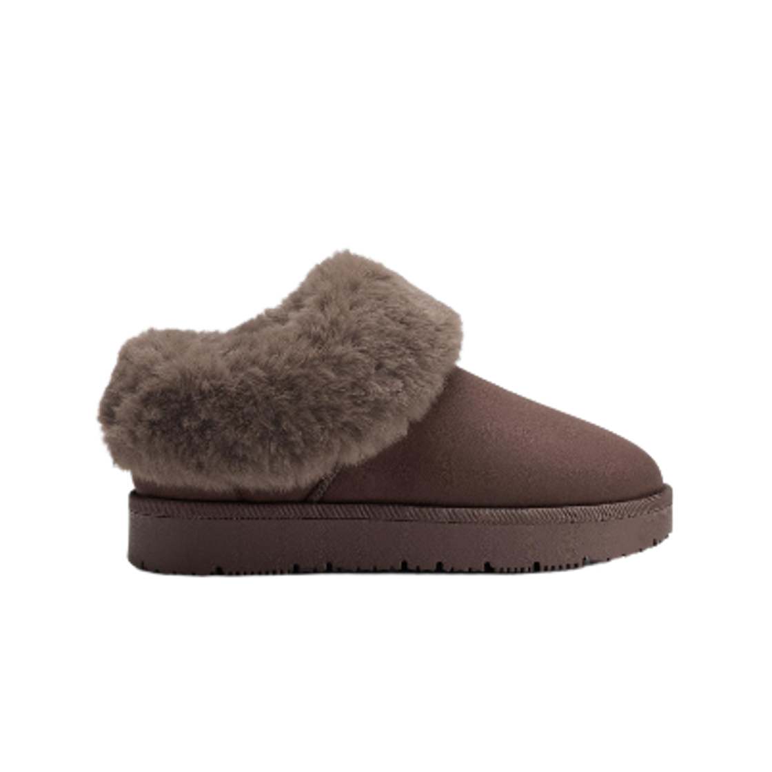 357929-38 (W) GU Fake Mouton Slippers Dark Brown