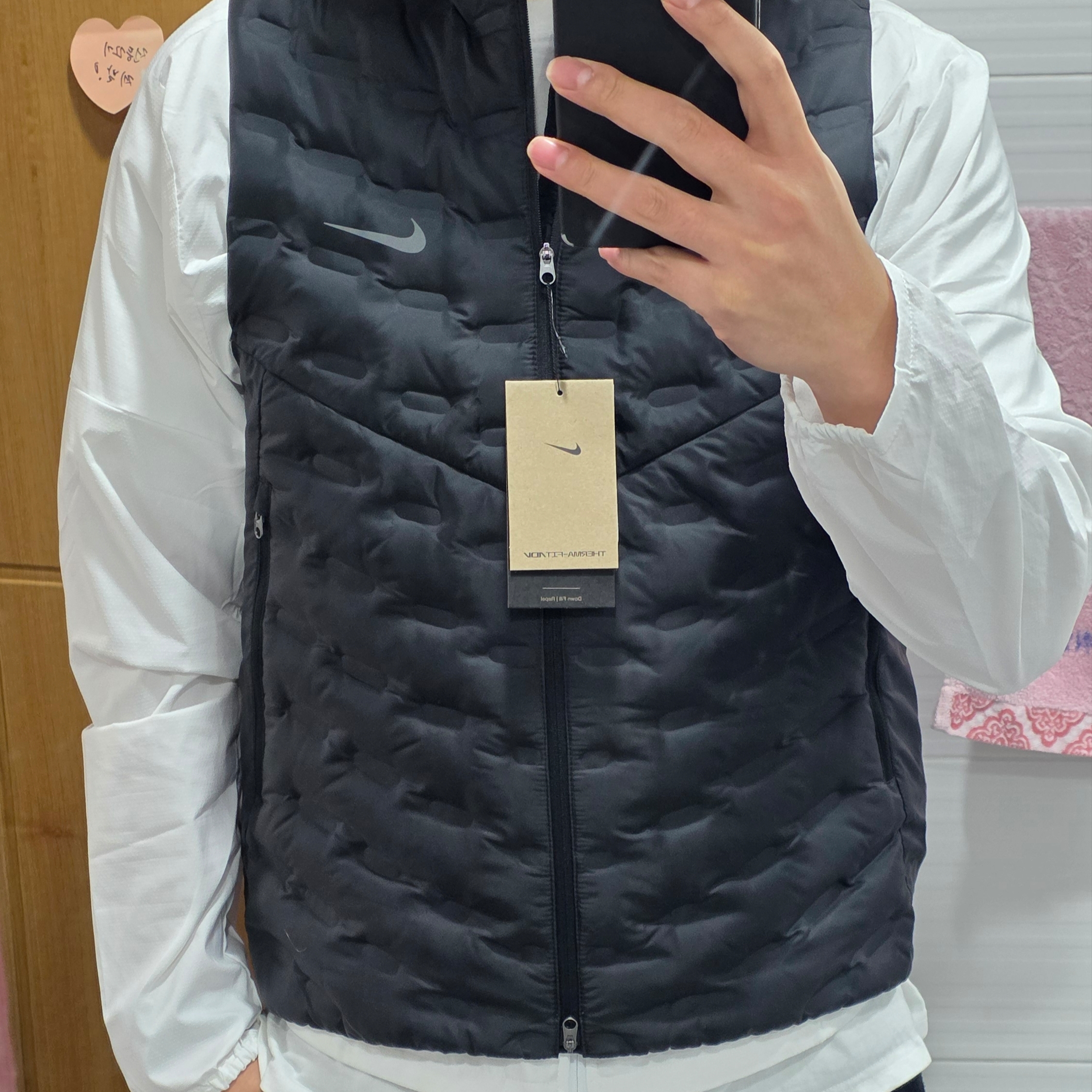 Nike Therma-Fit ADV Repel Down Running Vest Black - Asia, Nike Track Club Storm-Fit Running Jacket Black - Asia 착용 스타일 - 3