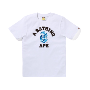 (W) BAPE ABC Camo College T-Shirt White Blue
