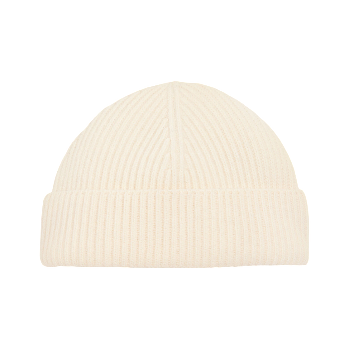아미 화이트 울 아미 레더 라벨 비니 화이트 크림(AMI White Wool Ami Leather Label Beanie White Cream) - 1