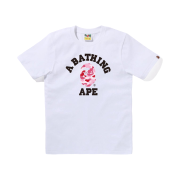 (W) BAPE ABC Camo College T-Shirt White Pink