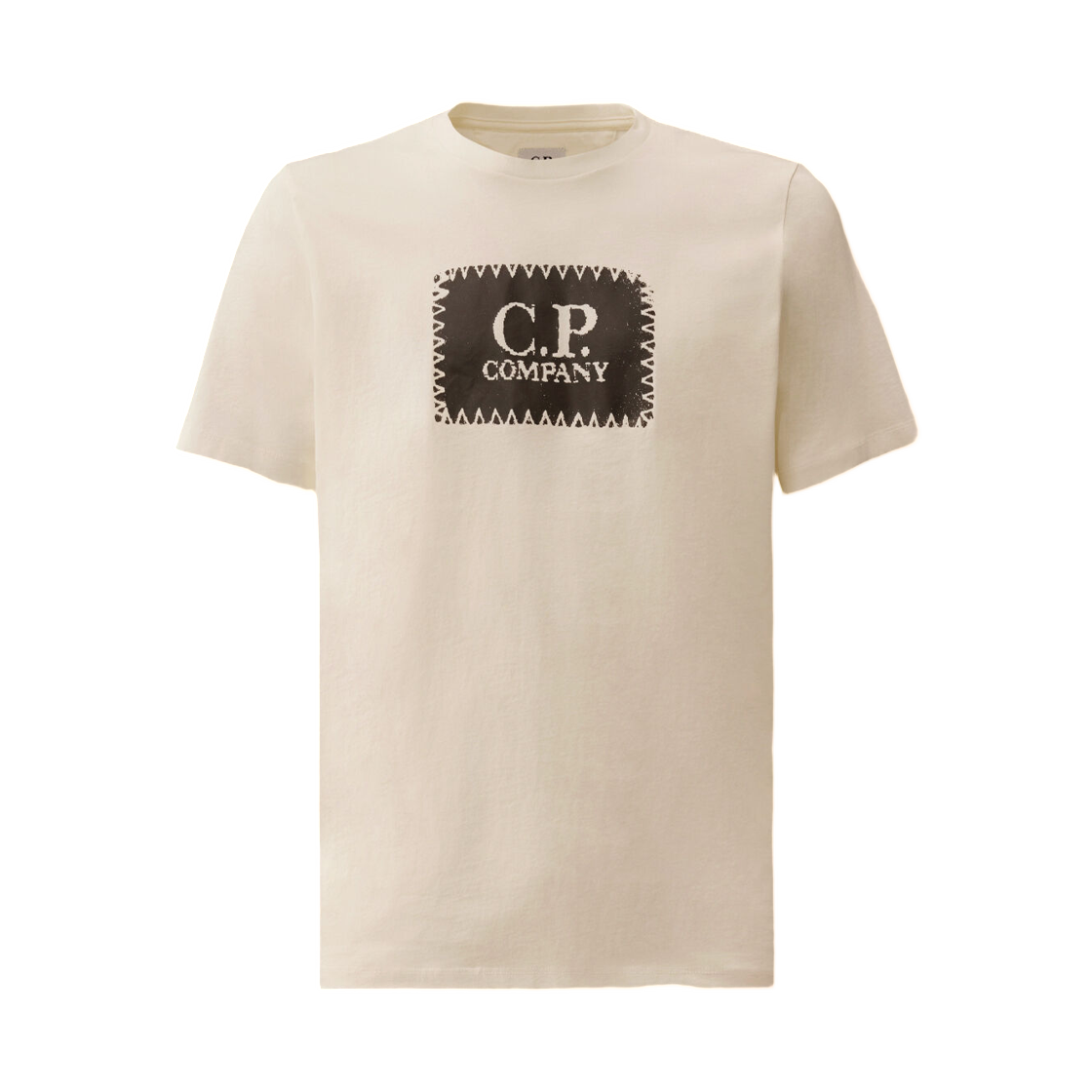 RCCMTS723A005100W103 C.P. Company 30/1 Jersey Short Sleeve Logo Label T-Shirt Gauze White - 25FW
