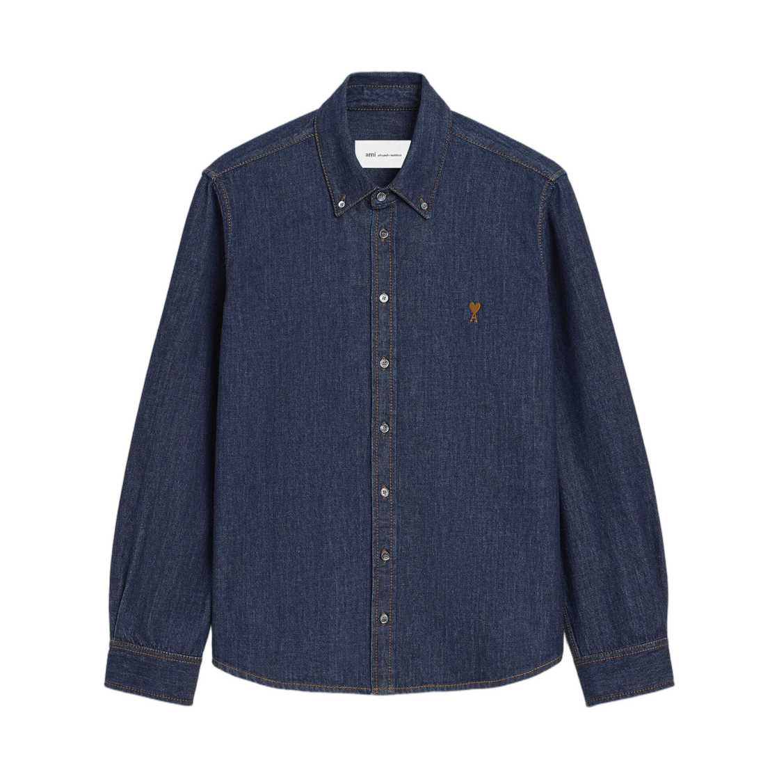 아미 블루 데님 코튼 아미 드 하트 셔츠 인디고(AMI Blue Denim Cotton Ami De Coeur Shirt Indigo) - 1