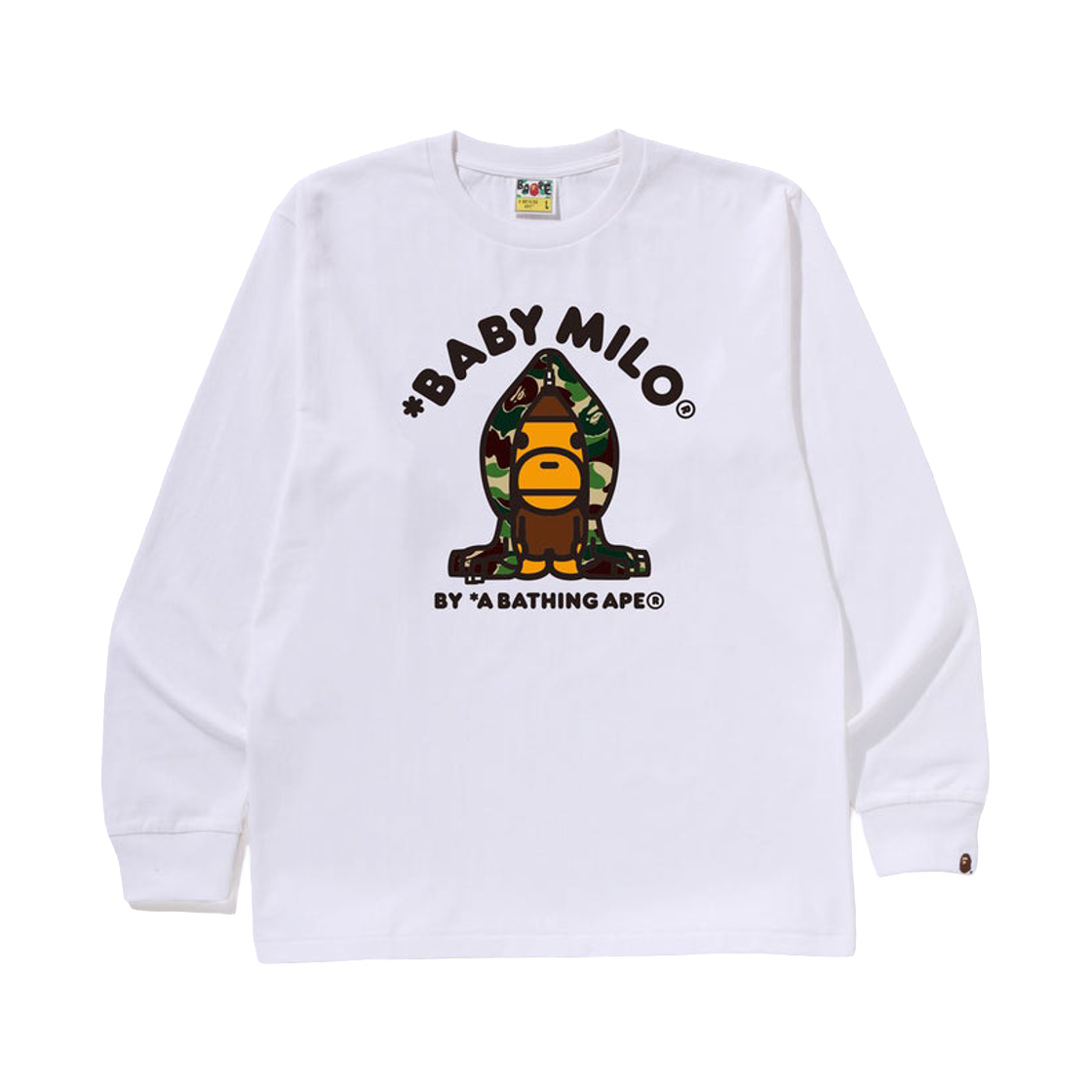 베이프 ABC 카모 마일로 후드 롱슬리브 티셔츠 화이트 그린(BAPE ABC Camo Milo Hoodie L/S T-Shirt White Green) - 1