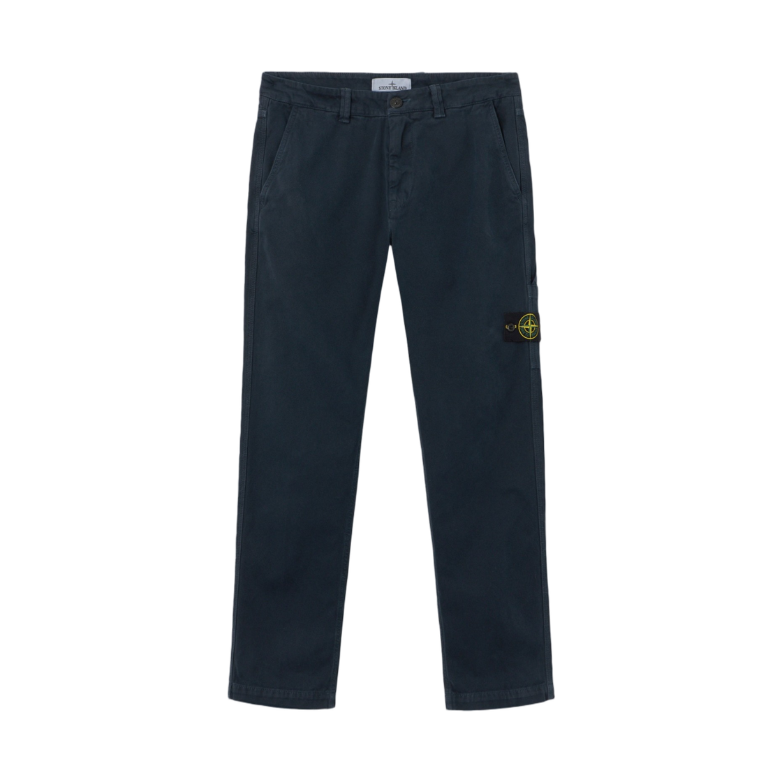 L1S1531000-37S0184-V0120 Stone Island 3100037 Organic Panama Cotton Old Effect Regular-Fit Trousers with Utility Pocket Navy Blue - 26SS