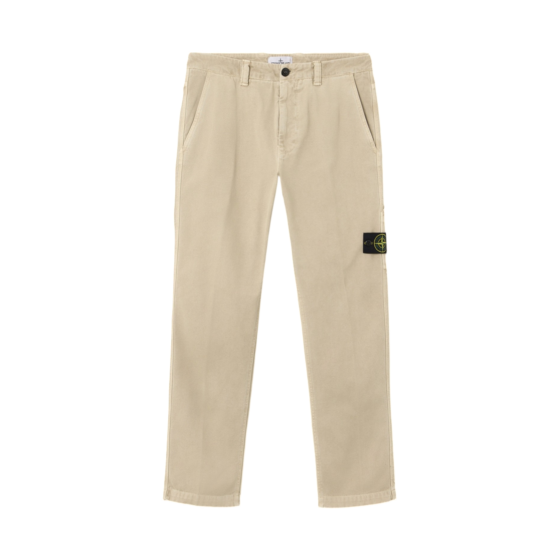 L1S1531000-37S0184-V019A Stone Island 3100037 Organic Panama Cotton Old Effect Regular-Fit Trousers with Utility Pocket Desert - 26SS