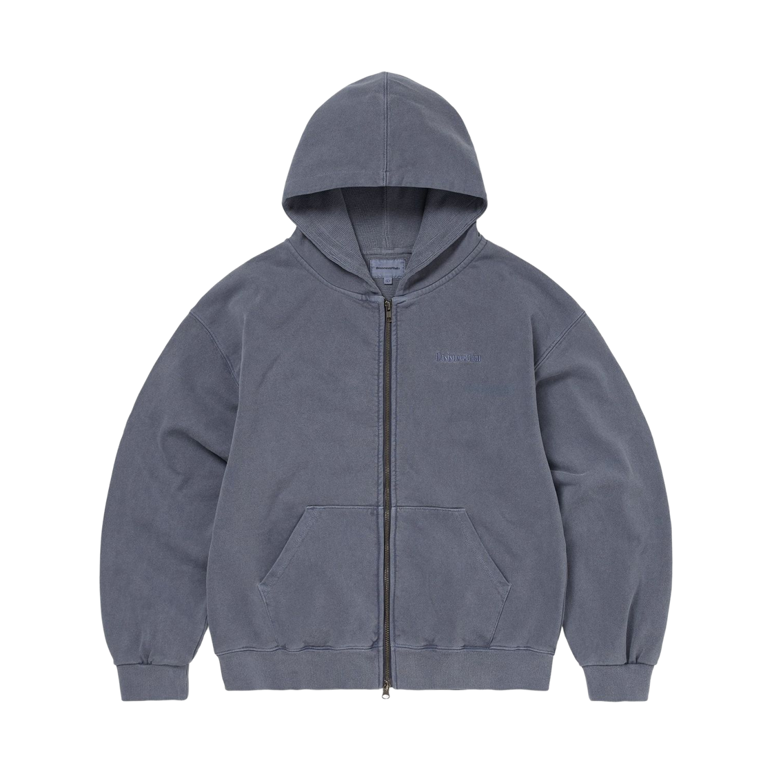 디스이즈네버댓 와플 라인드 집업 후드 웜 블루(Thisisneverthat Waffle Lined Zip Up Hoodie Warm Blue) - 1