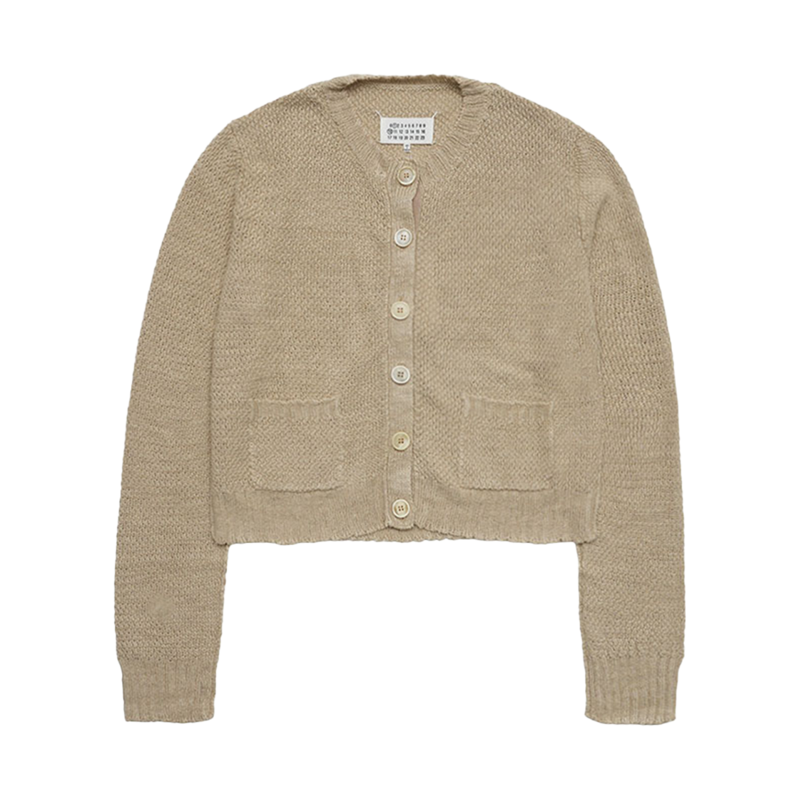 S51HP0004-S18200-113 [20% 쿠폰] (W) Maison Margiela Hemp Basket Weave Knit Cardigan Banana