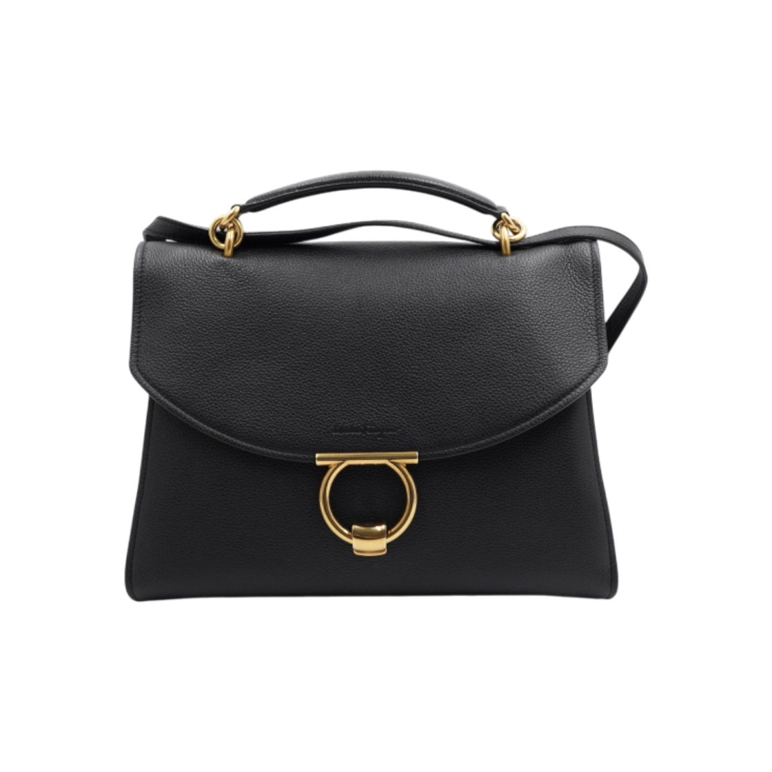 ITG45UQAPSPT Ferragamo Margot Large Tote & Shoulder Bag with Gold Gancini H320